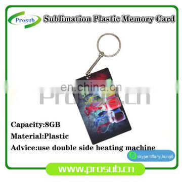 sublimation 8GB USB 55*86.5mm rectangle plastic U flash disk