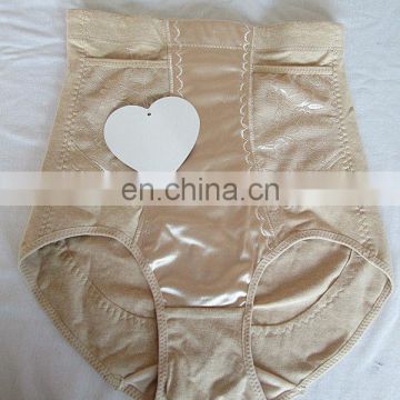 2013 lady underwear hi waist slimming panty shaper with satin detailed