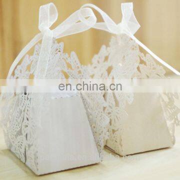 Butterfly Hollow Wedding Favour Box With Organza Ribbon Birthday Party Candy Boxes photo-3