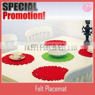 New round shape cut style Christmas felt table placemats