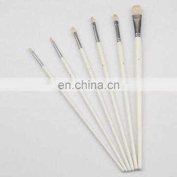 Bright Artist Bristle Paint Brushes With Long Wood Handle