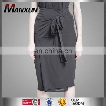 Woven medium ladies working skirt ladies formal knee length skirt midi length skirts