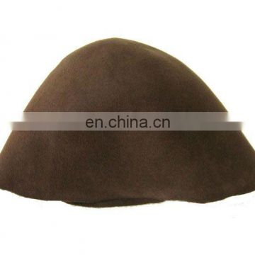 100% Australian wool felt hat body, hat hood, brown