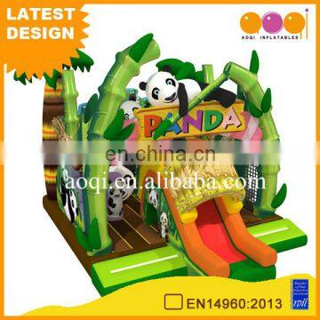 AOQI commercial mini panda inflatable bouncer combo jumper with slide