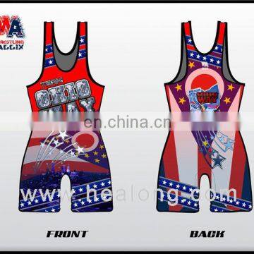 Healong Sublimation Printing Men'S Wrestling Singlet Girl