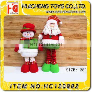 28 inch chrismas decoration toys 2016 xmas elastic doll toys Santa Claus Snowman