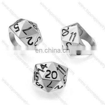 Arabic numerals letter number rings stainless steel jewelry for men