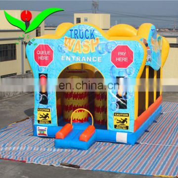 HOT selling giant inflatable adult car wash water bounce house 3-IN-1