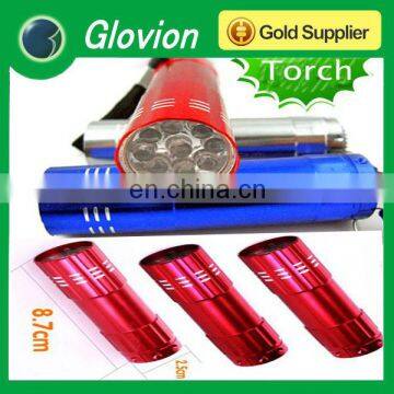 Wholesale torch light with keychain, cheap torch 9 led lights, flash hunting torch for outdoors