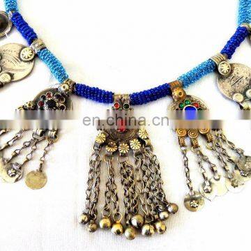 Afghani Pearl Belly Dance Jewellery -Handmade Afghani Vintage Necklace photo-3
