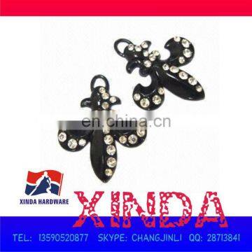 32x30mm Pull Slider with Rhinestone for Hat,Garment,Belt&Bag,Made of Alloy,Painted black