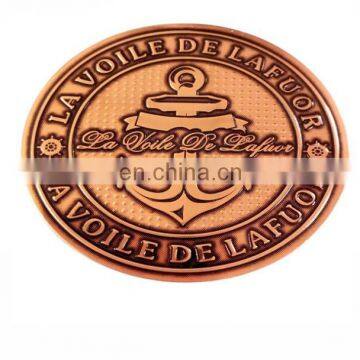 Cheap custom 3D Embossed Metal Wine Label with 3M stiker