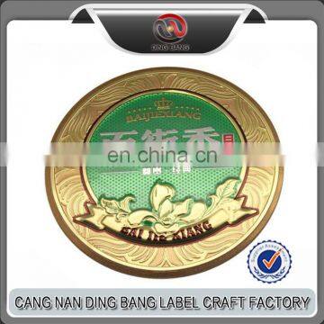 Cheap Wine Metal Sticker Metal Wine Labels