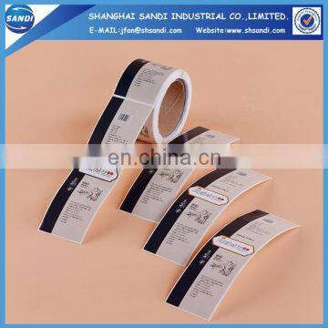 adhesive paper roll label stickers with printing