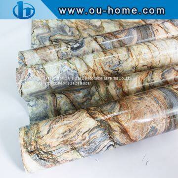 OUHOME Glossy Marble Effect Contact Paper Film Vinyl Self Adhesive Foil photo-4