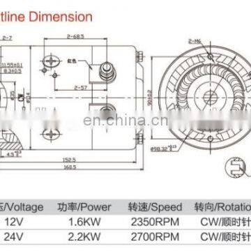 JINLE Brand 12V 1.6KW DC Motor For Hydraulic Pump photo-5