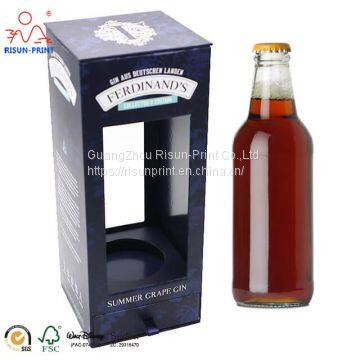 Fashion Rigid Cardboard Packaging Wine Box With Window For Single Bottle wholesale