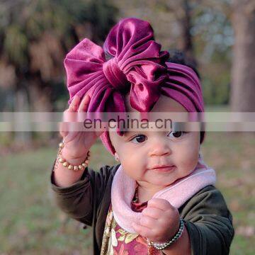 Подгузник для девочки, большой плюшевый бантик на голову, однородный, мягкий, модный головной убор, турбан для малышей и девочек, шелк для волос, 14 цветов photo-2