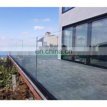 Outdoor Deck Frameless Glass Railing Balcony Aluminum U Cahnnel Balustrade