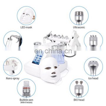 Aqua 8 in 1 Peeling Vacuum Cleaning Machine RF BIO- lifting beauty machine with mask meso gun