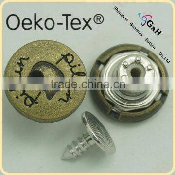 2015 Antique brass high quality metal Jeans Button for jeans