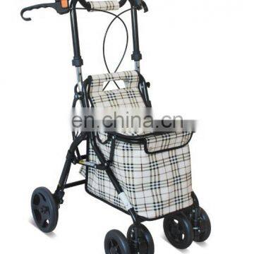 Adjustable senior 4 rous removeable upright Aluminum Japan old people shopping cart rollator walker with seat