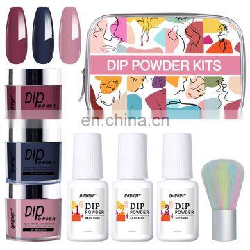 2021 New Idea Black Red Color Dipping Powder Manufactured Nail Dip Powder Set