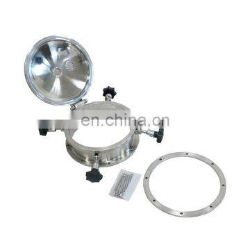 Sanitary SS 304 Flange Pressure 300mm Manhole Cover With Sight Glasses for Wine photo-2