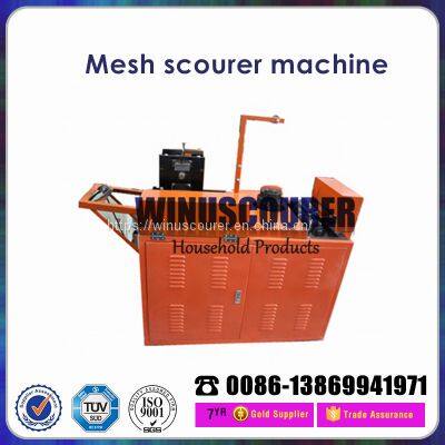 China Manufacturer double needle galvanized wire mesh scourer making machine