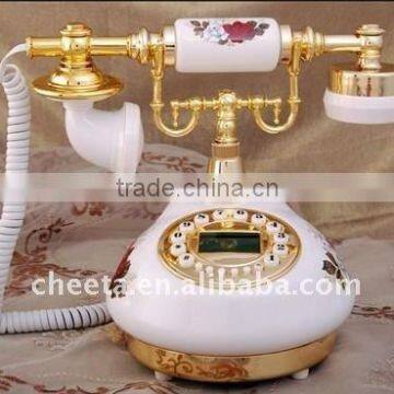 antique telephone old fashion phones ,ceramic antique phone with beautiful flower