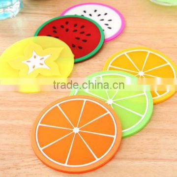 Silicone Coasters Mat Fruit Heat Insulation Resistant Pad Non-Slip Cup Placemat