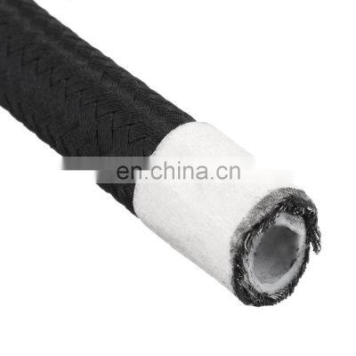 1-3m Universal Oil Line Hose Stainless Steel Braided PTFE Brake Fuel Hose Pipe Oil Cooler Tubing Silver Black for Fuel Supply
