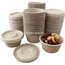 Compostable Sample Cups Disposable Sauce Dishes 2oz Bagasse Fiber Cups, Tasting Cups pulp Condiment Cups Serving Cup