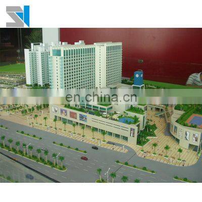 Spring garden commercial building model for hotel and shopping mall, architectural maquette