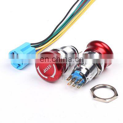 19mm 22mm Emergency STOP Push Button Switch 1NO1NC 2NO2NC Waterproof Stainless Steel Mushroom Metal Aluminum photo-3