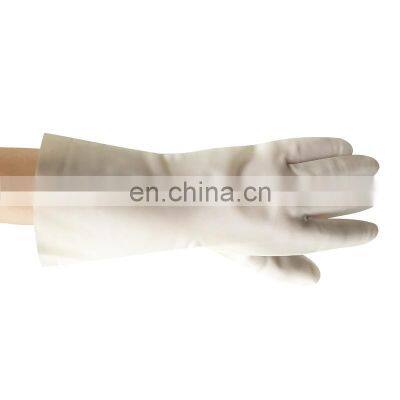 Customized 32 cm Safe Work Milky White Translucent Nitrile Gloves photo-3
