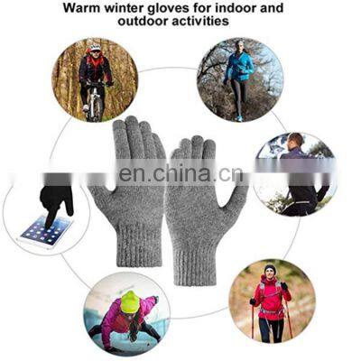 HY Cheap Winter Knit Gloves Thick Knit Gloves Guantes Invierno Anti-Freeze Protective Acrylic Mitten photo-5