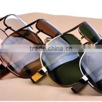 European Style New Model Metal Frame Over Size Frog Style Sunglasses With Glass Lens photo-2