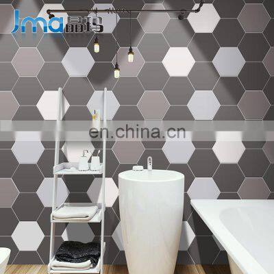 Color Hexagonal Kitchen and Bathroom Black and White Gray Non-slip Balcony Ceramic Tiles