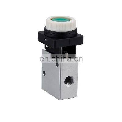 New Design Stainless Steel JM322PP G1/4 Thread Flat Head 3 Port 2 Way Micro Mechanical Pneumatic Valve