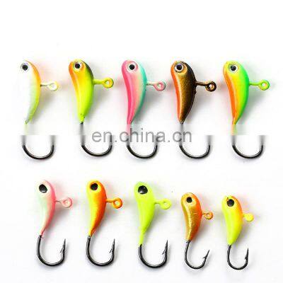 1.2g 1.6g 1.7g Winter Fishing Tackle Lead Head Hook 5 pcs/ pack 10 colors  Ice Fishing Jig