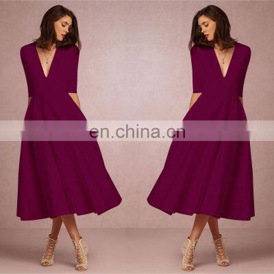 Formal Batwing Sleeve Evening Casual Gown Split Sleeves Smocked Elegant Cocktail Long Maxi Dress photo-4
