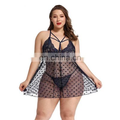 Dropshipping Women's Panties Plus Size Underwear Sexy pajamas plus size ladies sexy lace hollow suspender dress