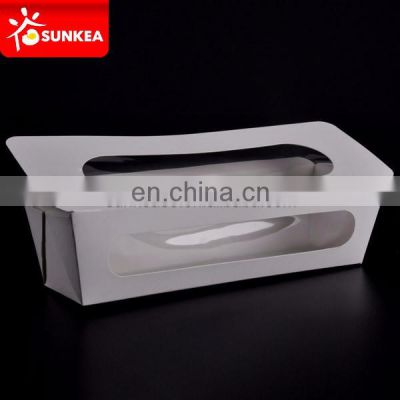 Heat Seal Clear French Baguette Bread Box with Window Food & Beverage Packaging Disposable UV Coating Varnishing Embossing