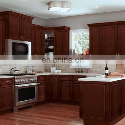 Usa Raised Panel Cherry Wood Kitchen Cabinets With Precut Granite Countertops