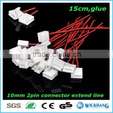 Waterproof Ip65 15cm Extend Cable 10mm 2pin One Clip PCB FPC Solderless Connector for SMD 5050 LED Strip Light photo-6