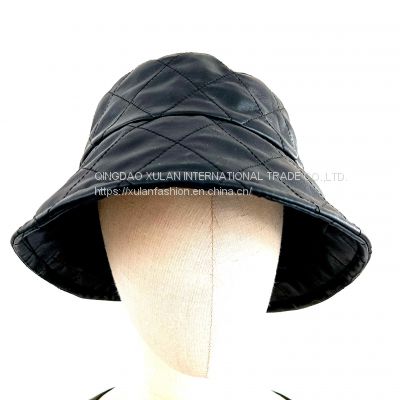 FASHION LADIES' GENUINE SHEEPSKIN  LEATHER BUCKET HATS