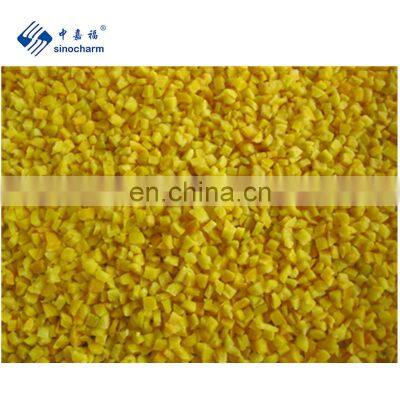 Sinocharm Frozen vegetable  BRC-A approved IQF Yellow Pepper Dices 10 x 10 MM Frozen Yellow Pepper