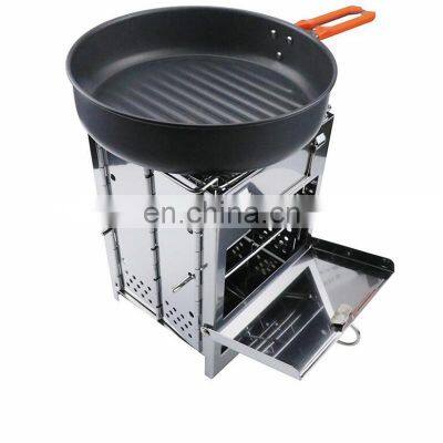 Portable Stainless Steel Wood Cook Stoves Folding Wood Burning Stove