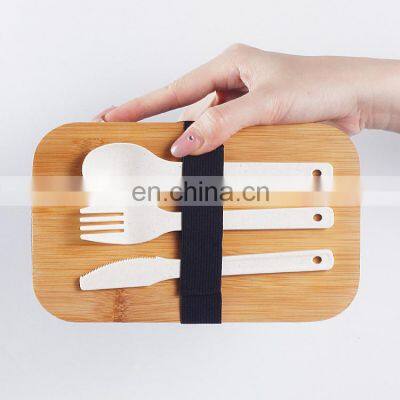 Amazon Top Seller Eco Friendly Custom Children Tiffin Bento pp Plastic Degradable Lunch Box Bamboo Lid for Kids School Set photo-3